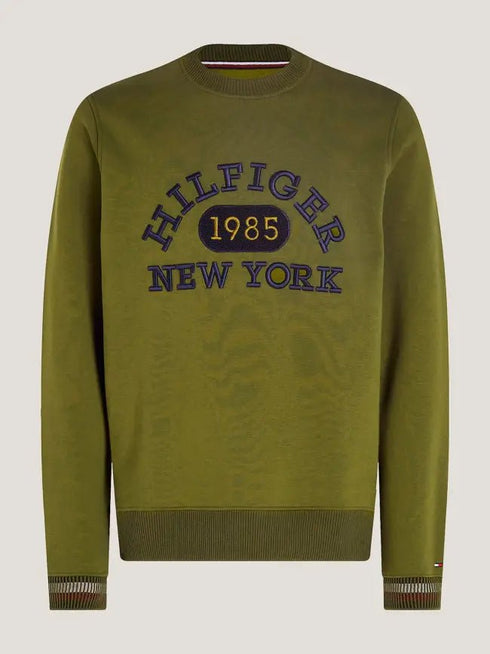 Felpa giro Uomo College Monotype Verde Tommy Hilfiger- Francavilla Moda